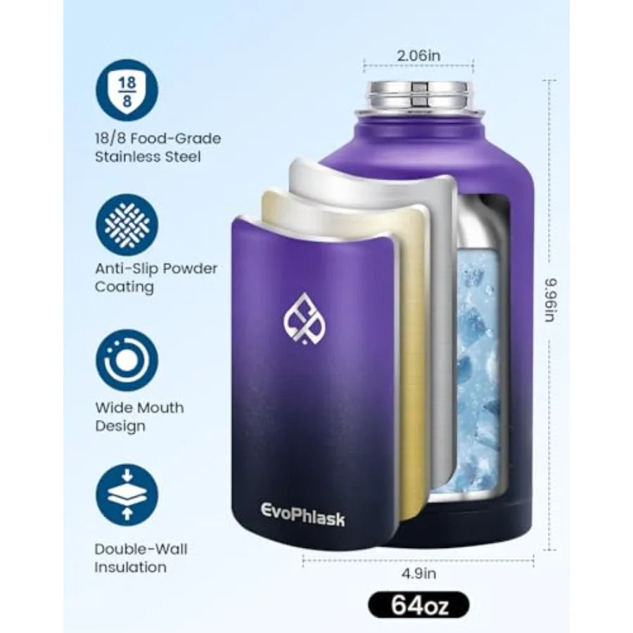 Insulated Vacuum Stainless Steel Water Bottle for Travel and Sports