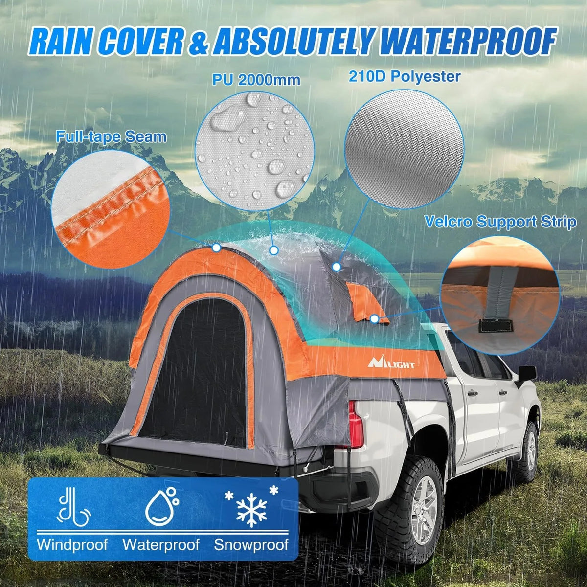 Nilight Waterproof Truck Bed Tent for Two People Camping
