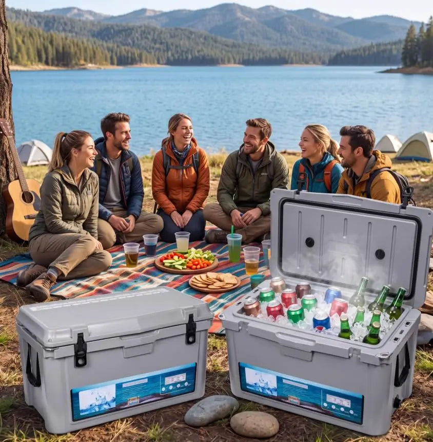 Extra Thick Insulated Portable Camping Cooler With Extended Ice Retention