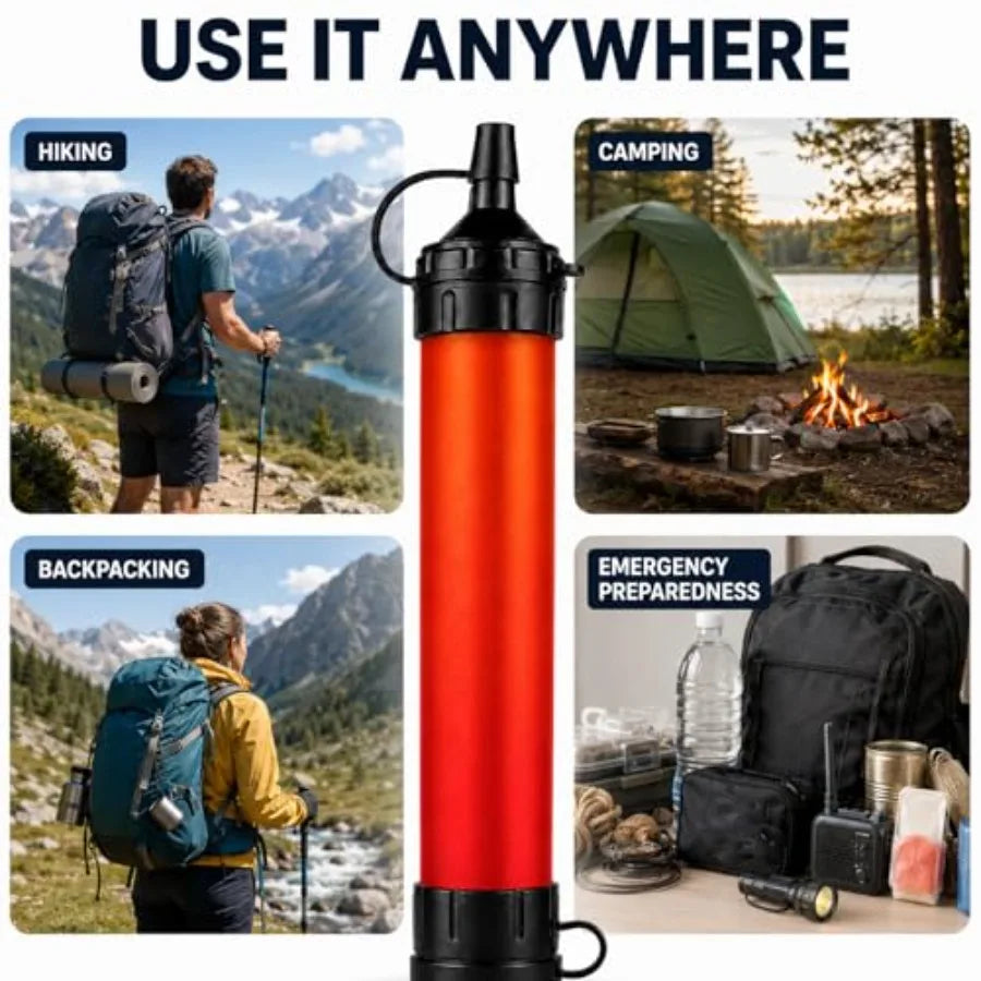 Portable Water Filter Straw for Camping Hiking and Travel