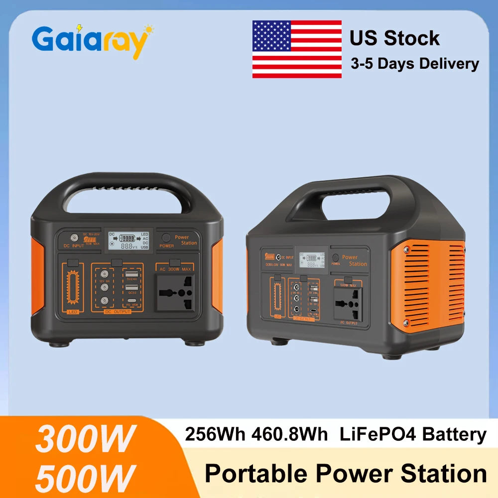 GaiaRay Portable LiFePO4 Power Station for Camping and Emergencies