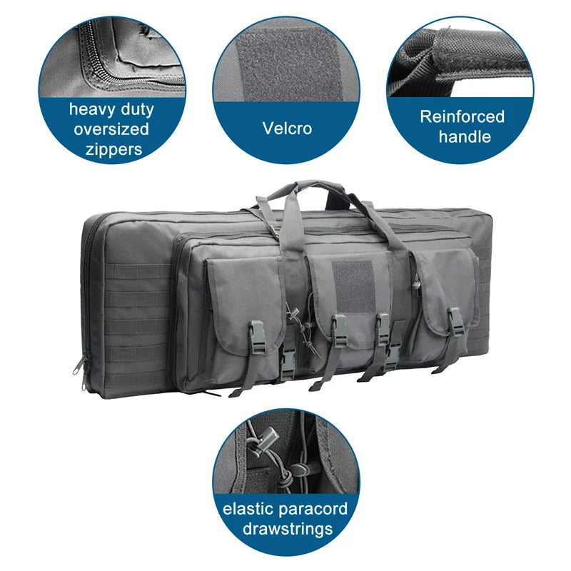 LQARMY Tactical Double Rifle Case With Molle Hunting Backpack