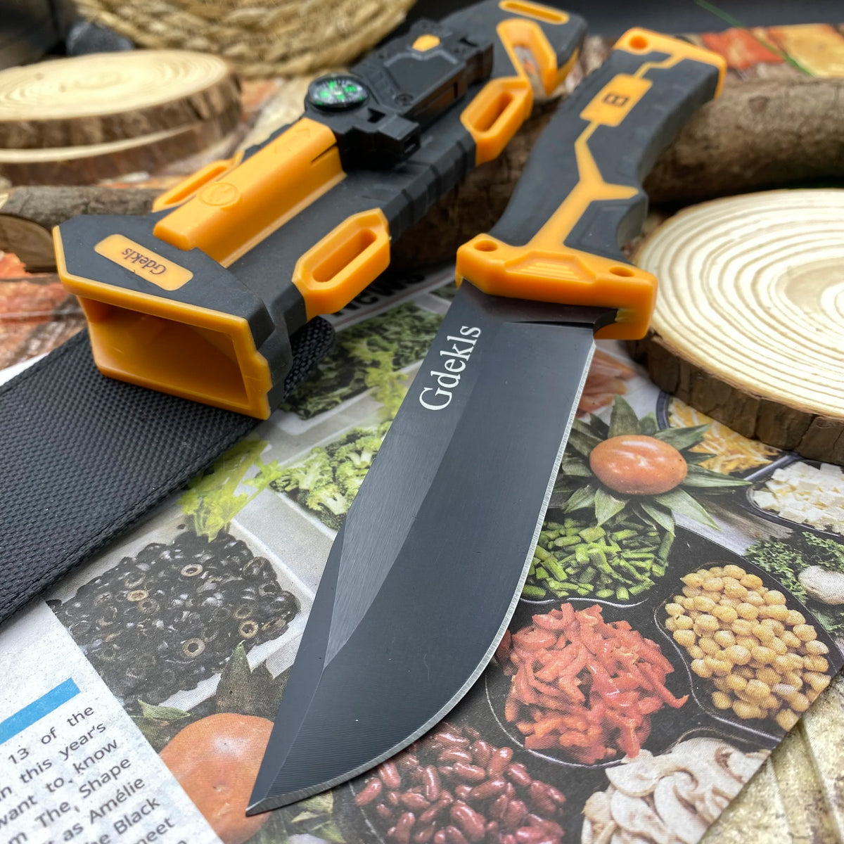 Gdekls Stainless Steel Fixed Blade Outdoor Survival Knife With Sheath