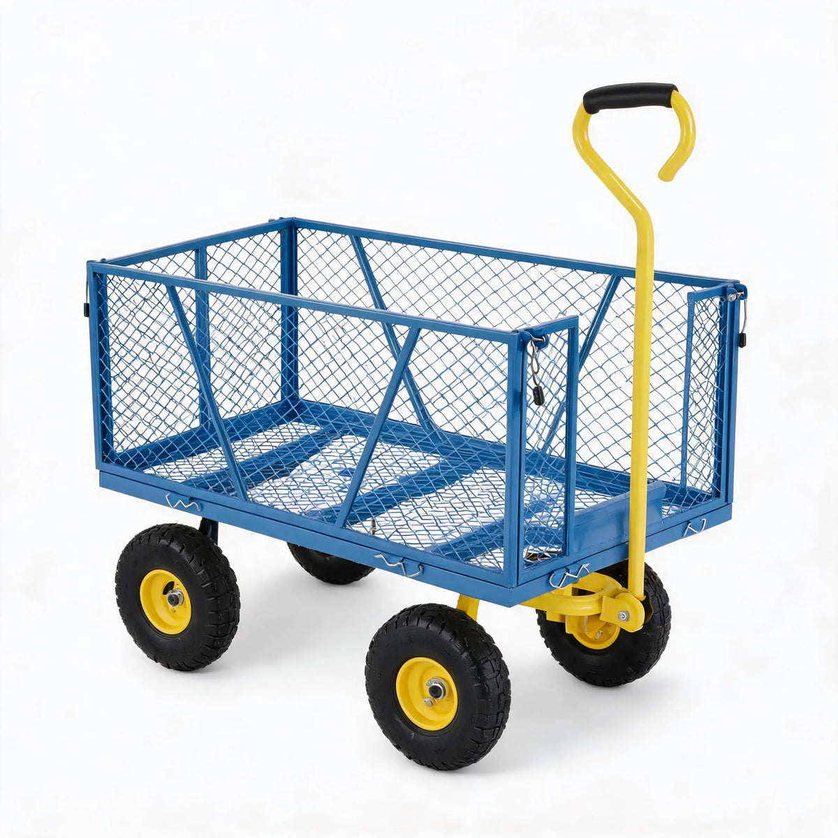 HiMISS Heavy Duty Steel Garden Cart With Removable Sides