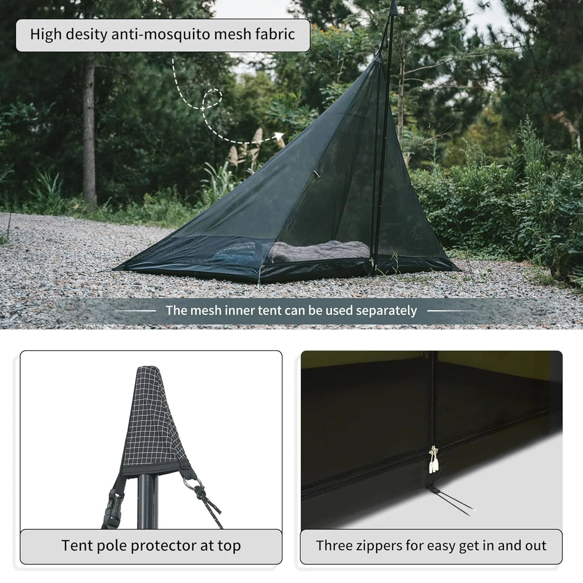 Naturehike Double Layer Camping Tent With Chimney Window