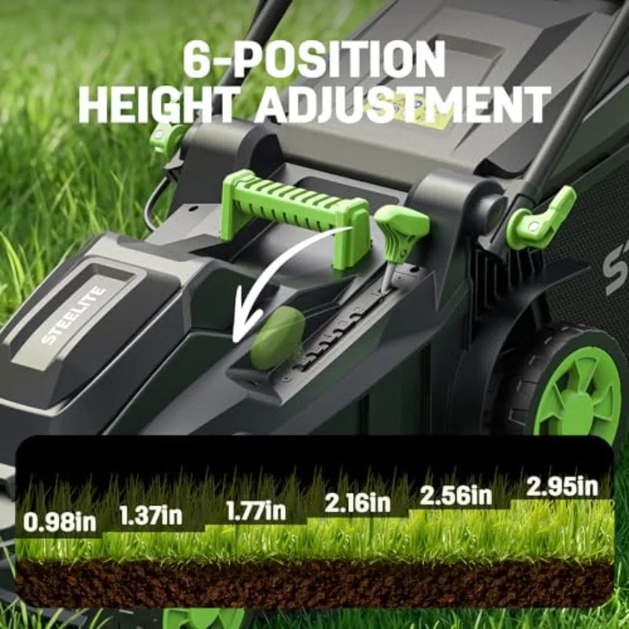 40V 17 Electric Lawn Mower 12 String Trimmer Combo Set, Yard Care Kit with 2x4.0Ah Batteries Dual Chargers