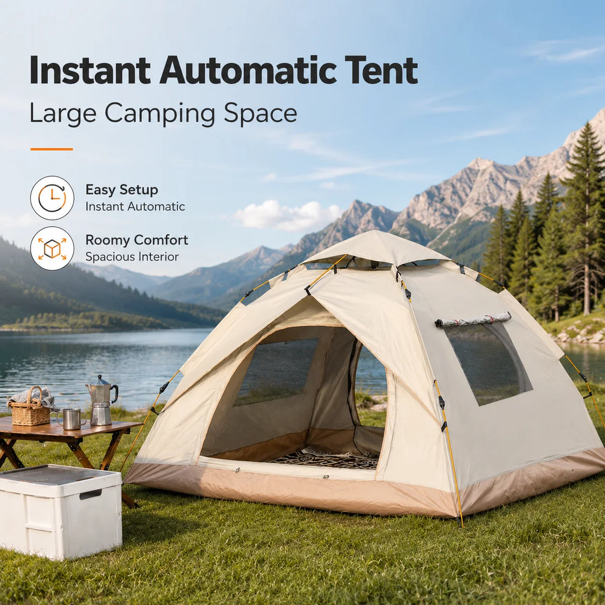 TRIBENEST Automatic Pop Up Camping Tent for Outdoor Shelter