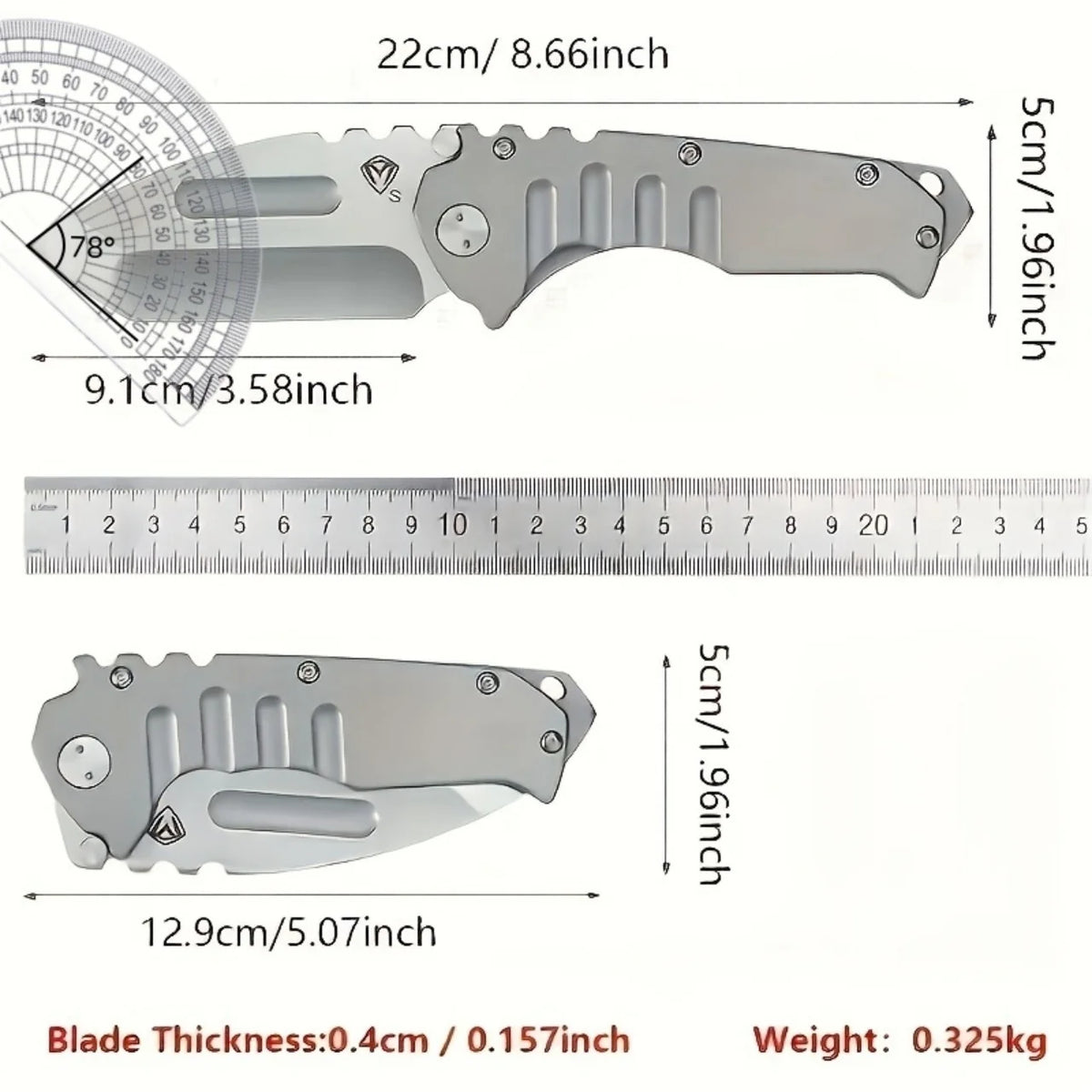 HX Outdoors D2 Steel Folding Knife For Camping And Fishing