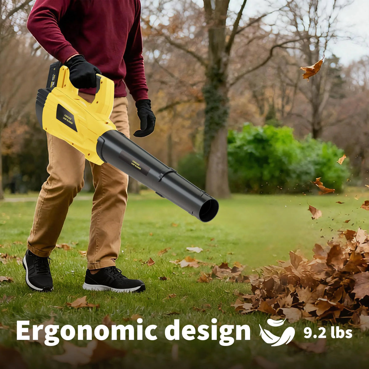 GAOMON Cordless Leaf Blower 550 CFM 150 MPH Outdoor Cleaning
