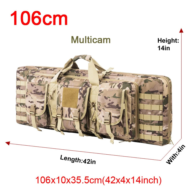 LQARMY Tactical Double Rifle Case With Molle Hunting Backpack