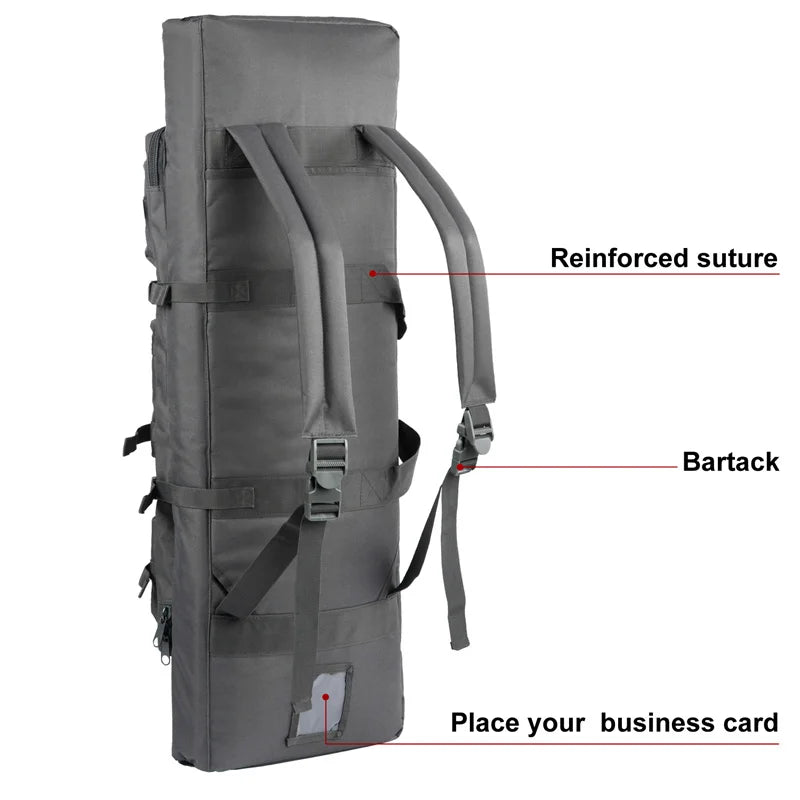 LQARMY Tactical Double Rifle Case With Molle Hunting Backpack