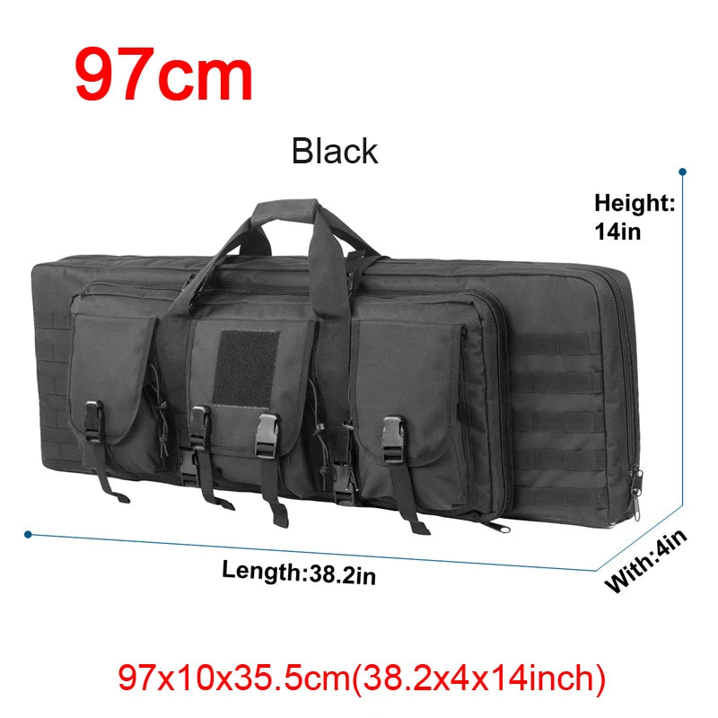 LQARMY Tactical Double Rifle Case With Molle Hunting Backpack