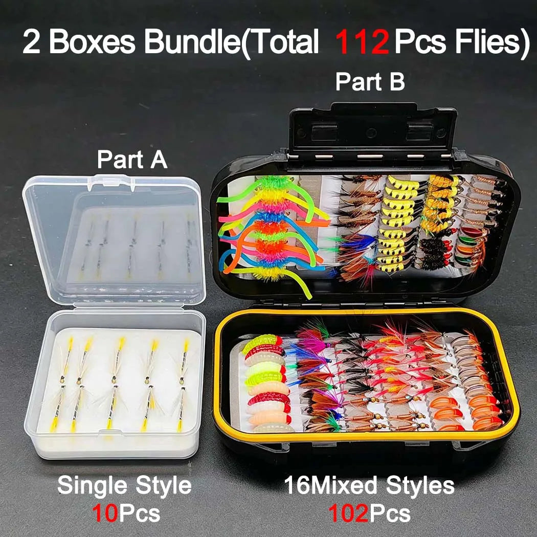 Fly Fishing Flies Set With Boxes For Trout And Bass