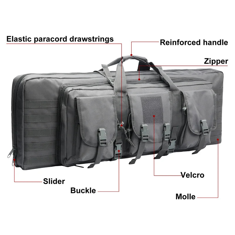 LQARMY Tactical Double Rifle Case With Molle Hunting Backpack