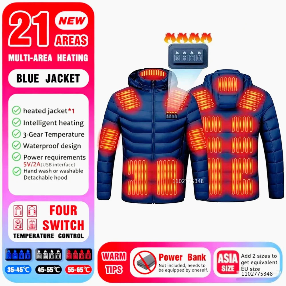 Unisex Heated Winter Jacket For Hunting Hiking Camping Tank?
