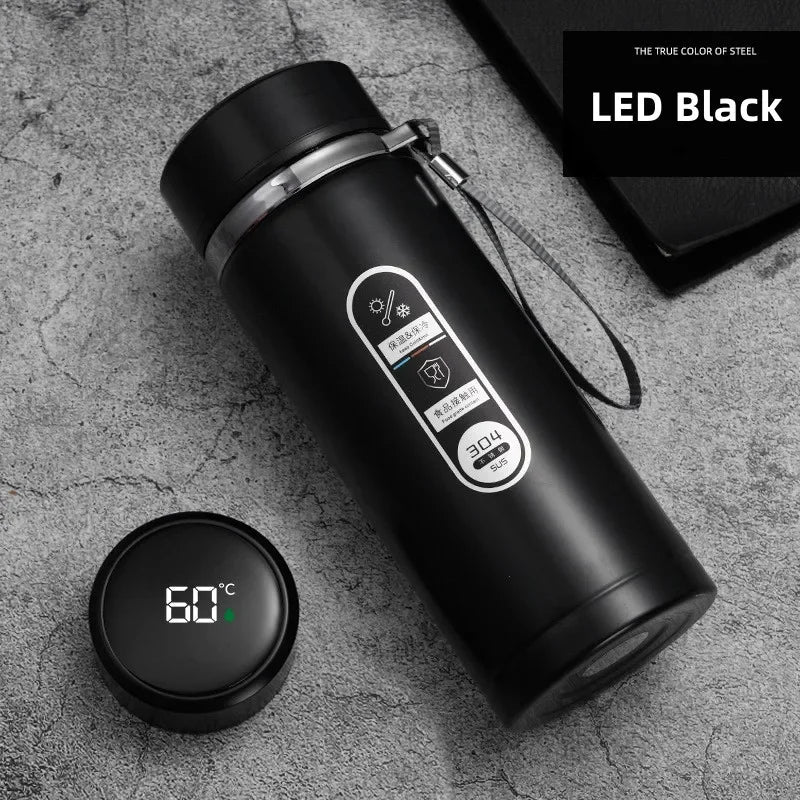 SoftAura Stainless Steel Thermos Bottle LED Temperature Display 500ML- 1L Sus304 Vacuum Flask Portable Cup 2026 New