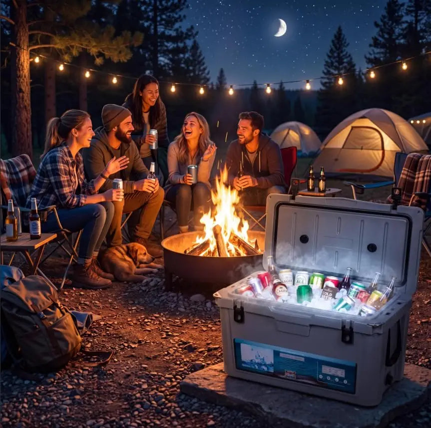 Extra Thick Insulated Portable Camping Cooler With Extended Ice Retention