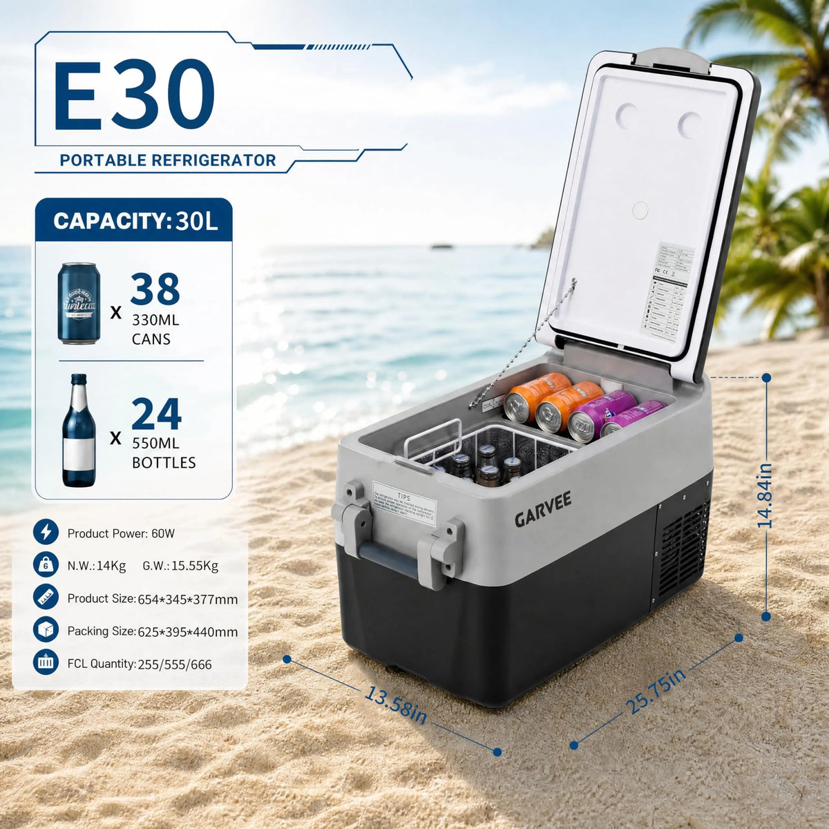 Studyset Dual Zone Portable Car Refrigerator Freezer With App Control