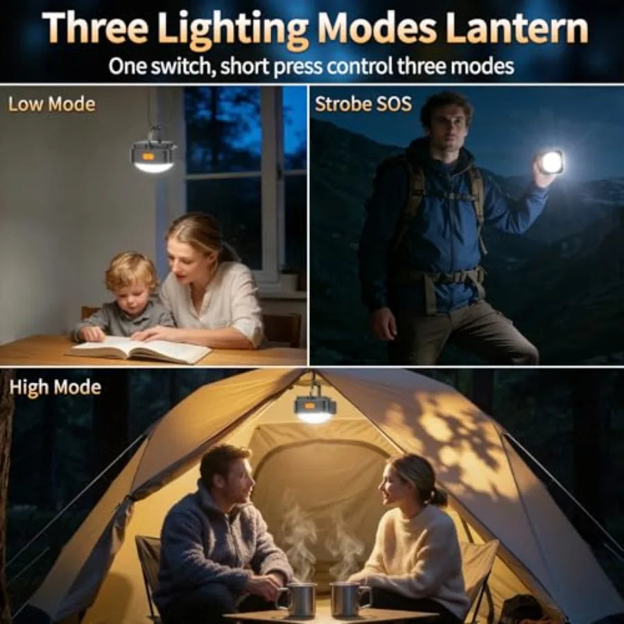 Rechargeable Portable LED Camping Lantern for Tents and Outdoor Adventures