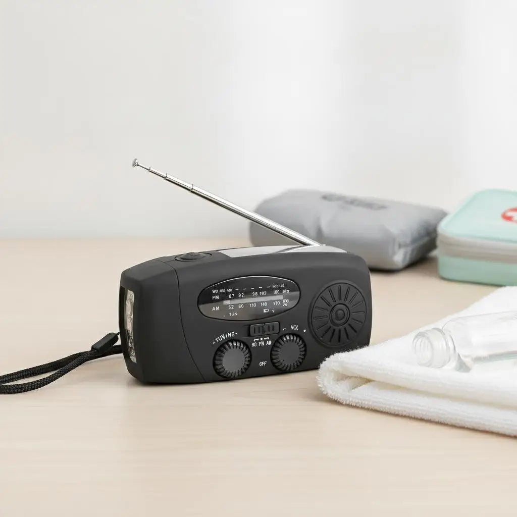 Hand Crank Solar Emergency Radio With Flashlight And Power Bank