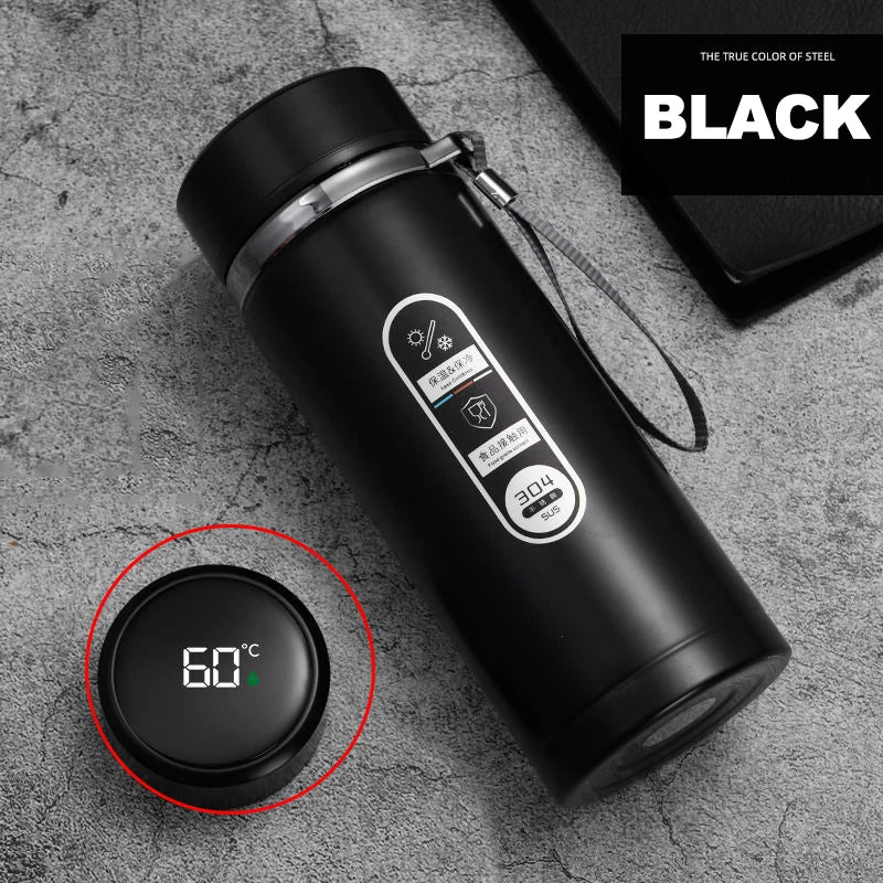 SoftAura Stainless Steel Thermos Bottle LED Temperature Display 500ML- 1L Sus304 Vacuum Flask Portable Cup 2026 New