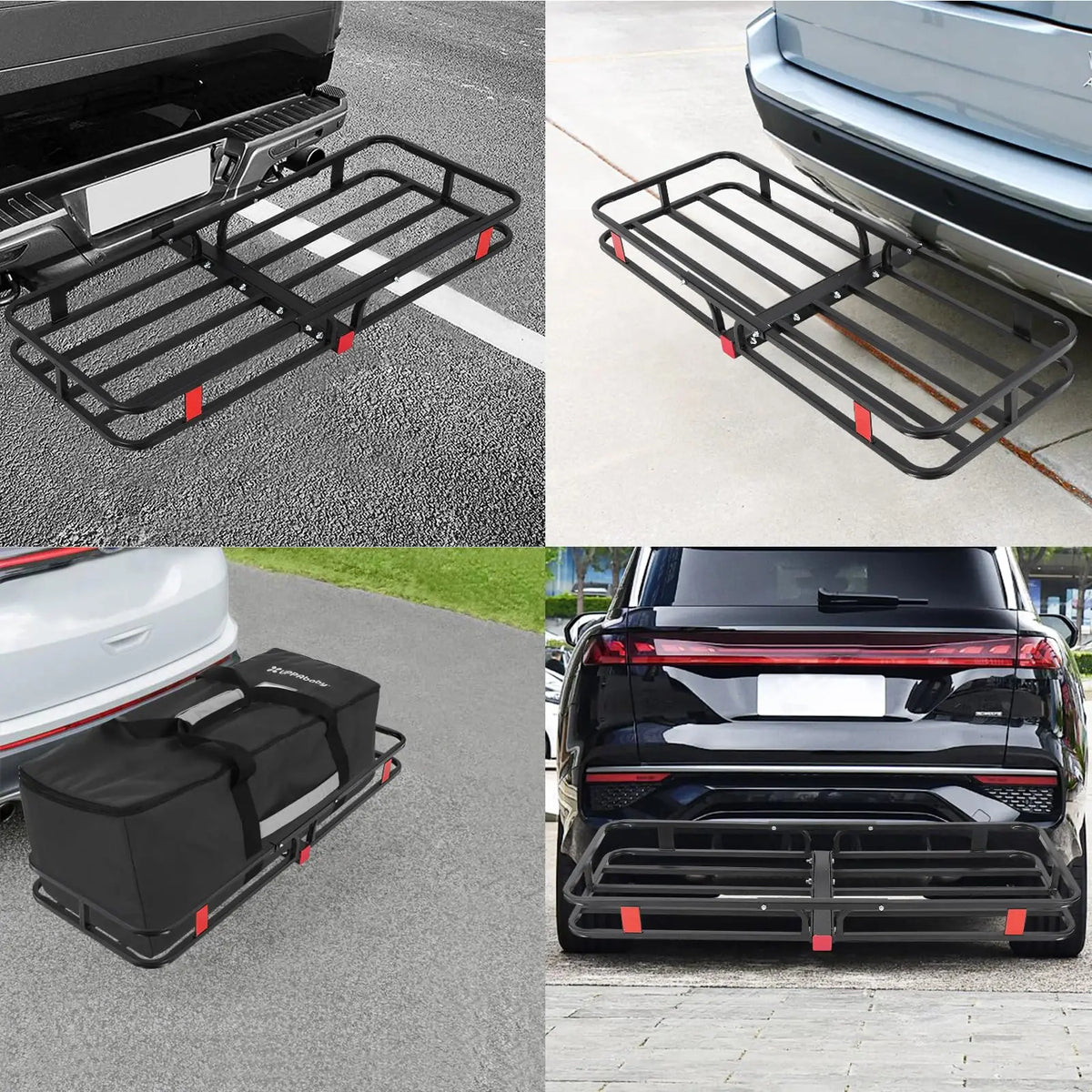 Folding Hitch Mount Cargo Carrier Basket for Cars and SUVs