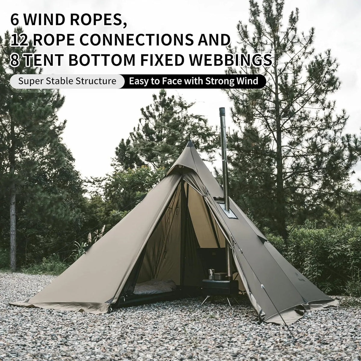 Naturehike Double Layer Camping Tent With Chimney Window