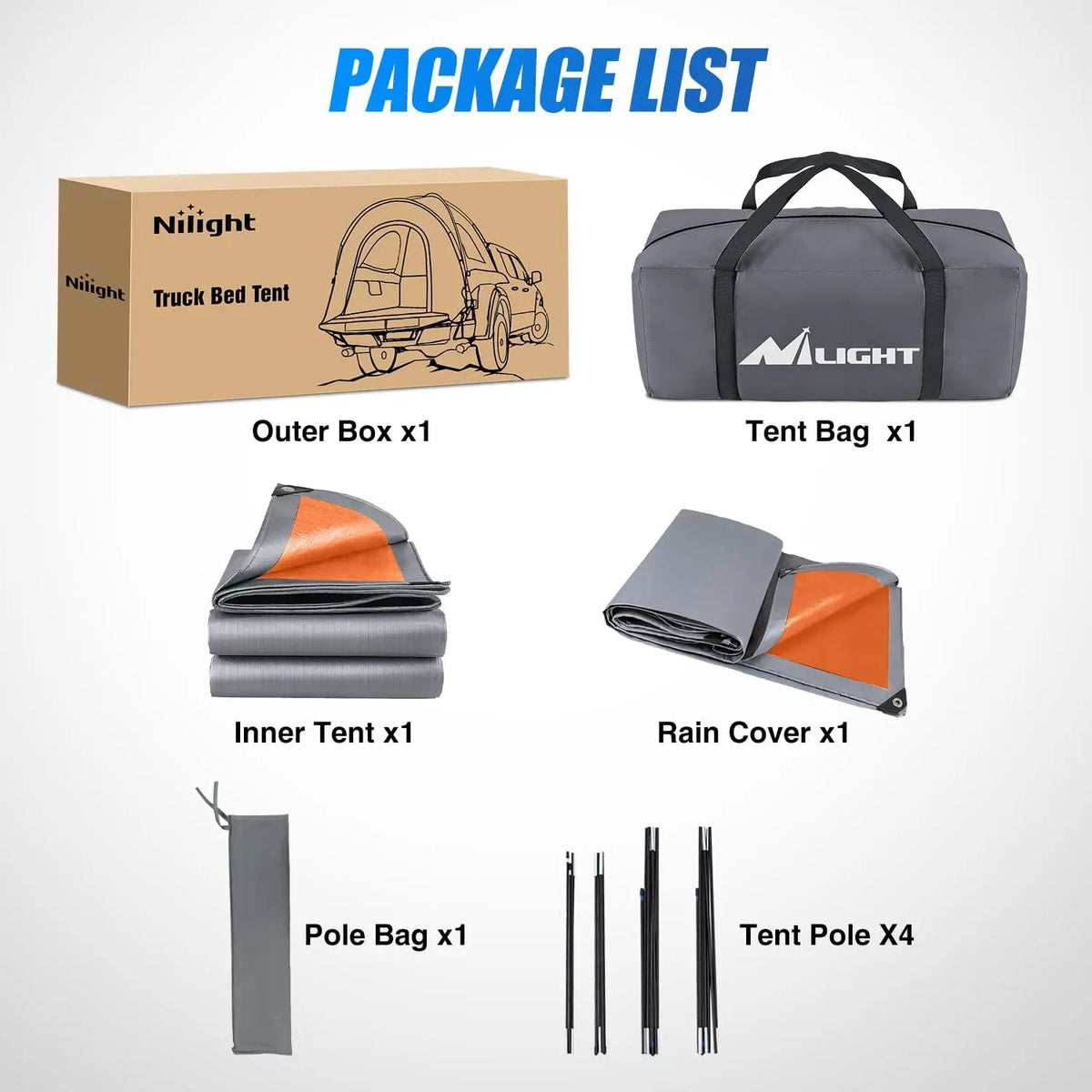 Nilight Waterproof Truck Bed Tent for Two People Camping