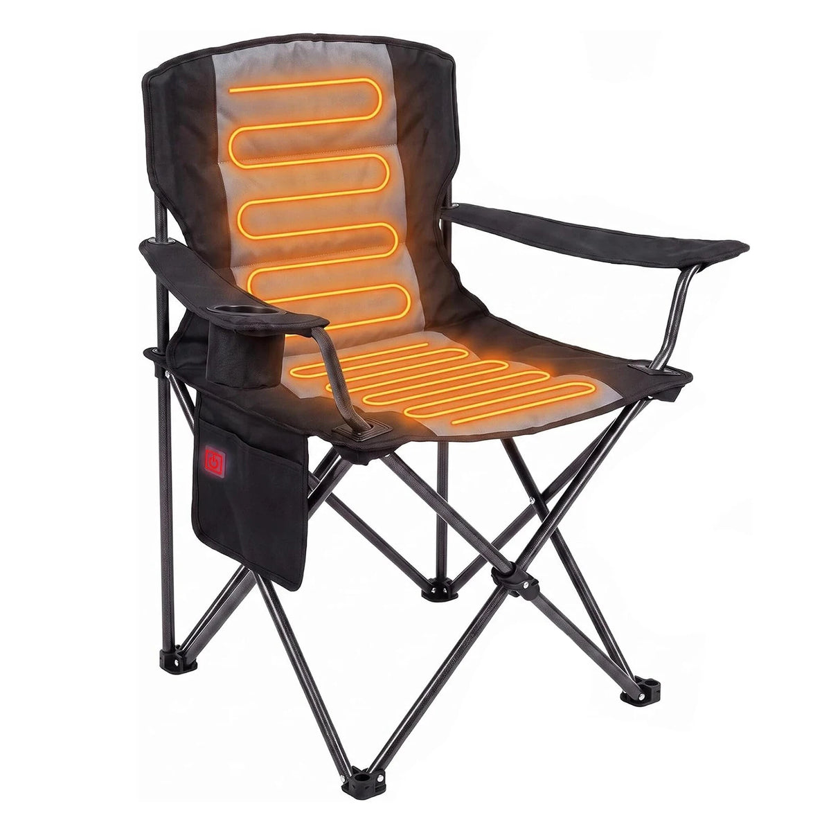 HiMISS Heated Folding Camping Chair With Dual-Zone Seat And Back