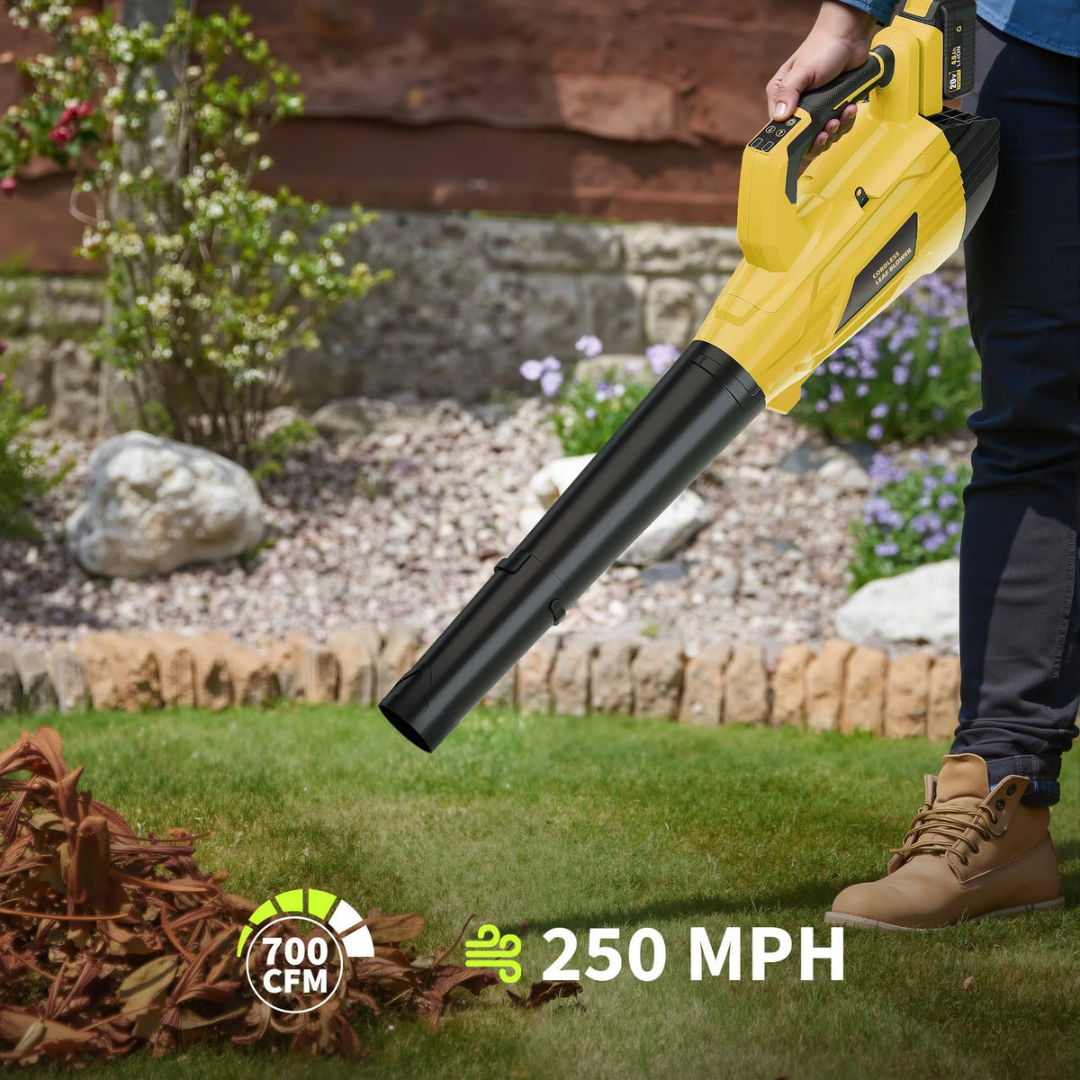 GAOMON Cordless Leaf Blower 550 CFM 150 MPH Outdoor Cleaning
