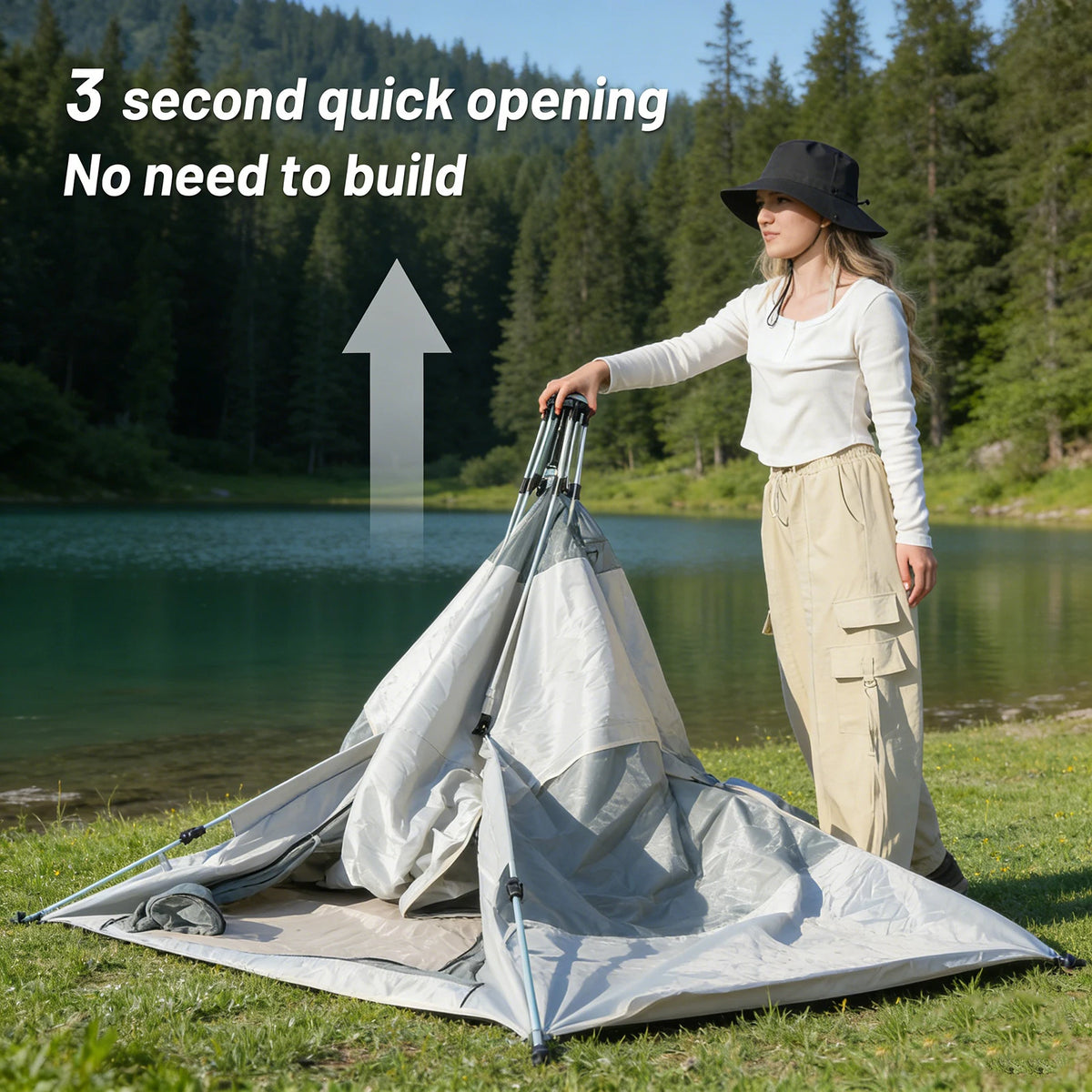 Pakicetus Instant Pop Up Camping Tent With Quick Easy Setup
