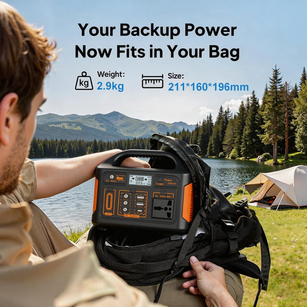 GaiaRay Portable LiFePO4 Power Station for Camping and Emergencies