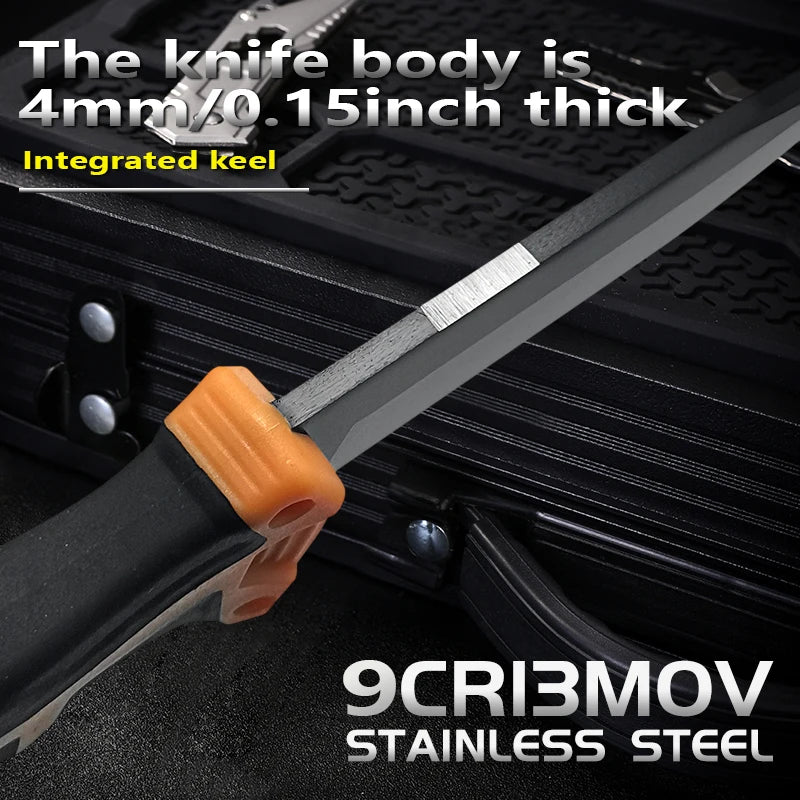 Gdekls Stainless Steel Fixed Blade Outdoor Survival Knife With Sheath