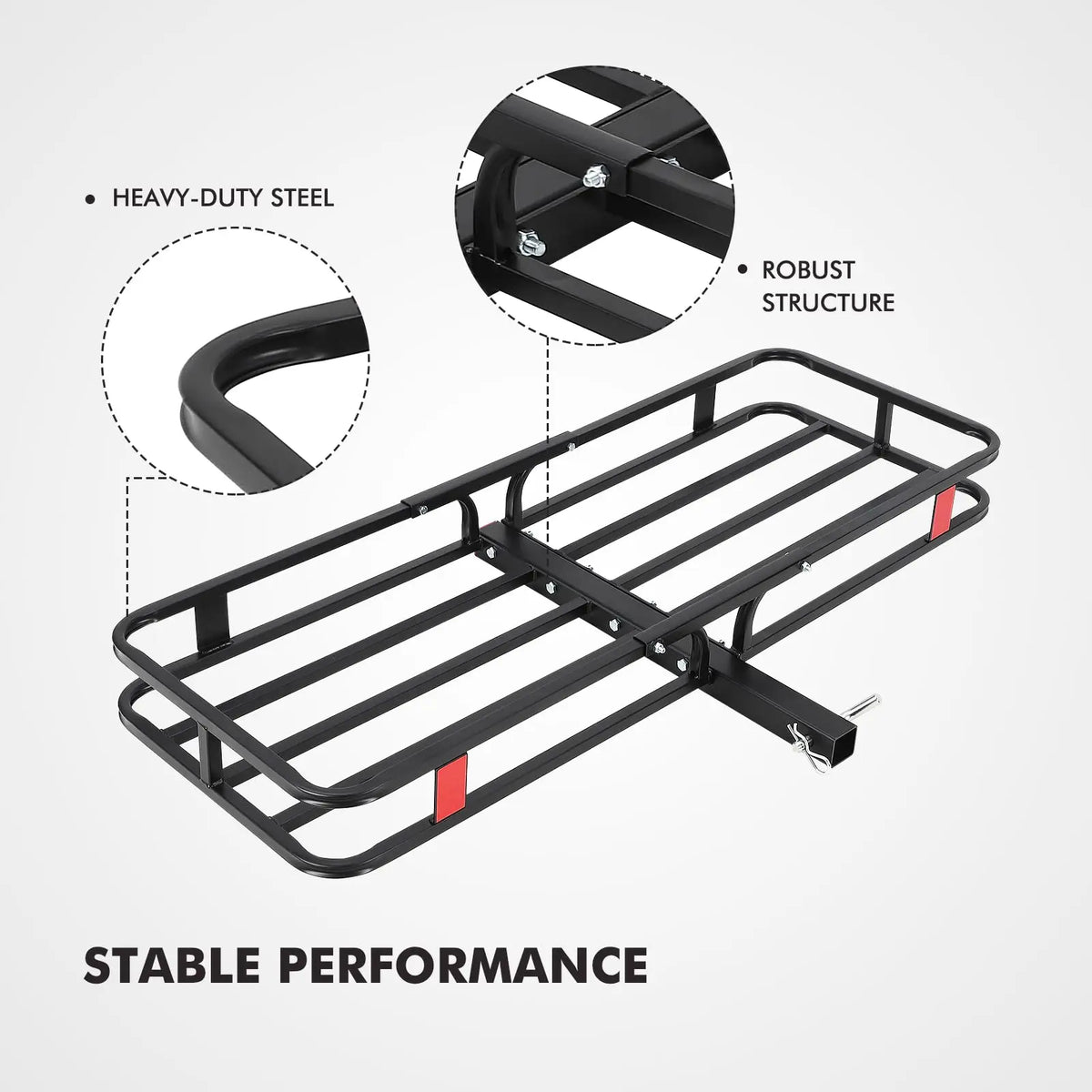 Folding Hitch Mount Cargo Carrier Basket for Cars and SUVs