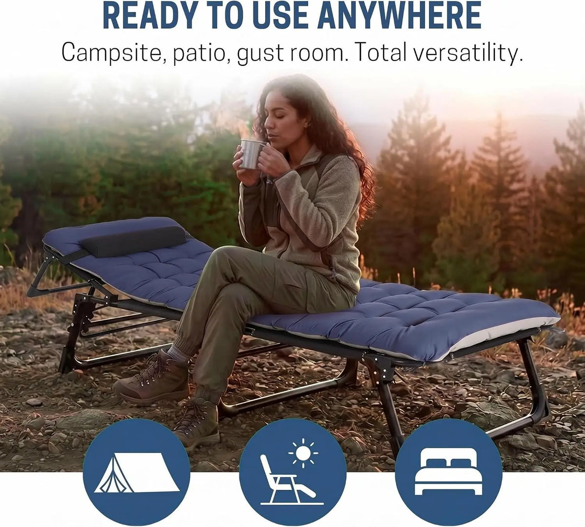 Garvee Foldable Camping Cot for Adults with Mattress