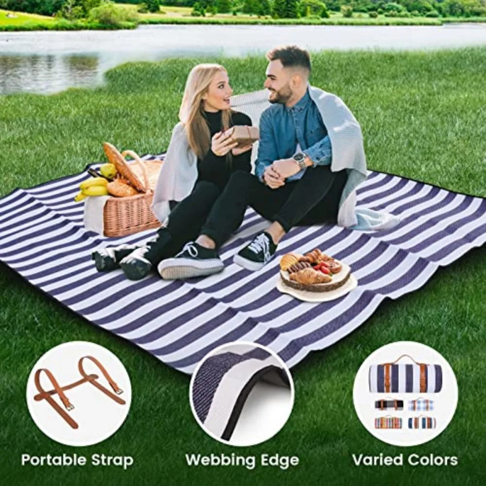 Waterproof Canvas Picnic And Beach Blanket For Outdoor Family Use