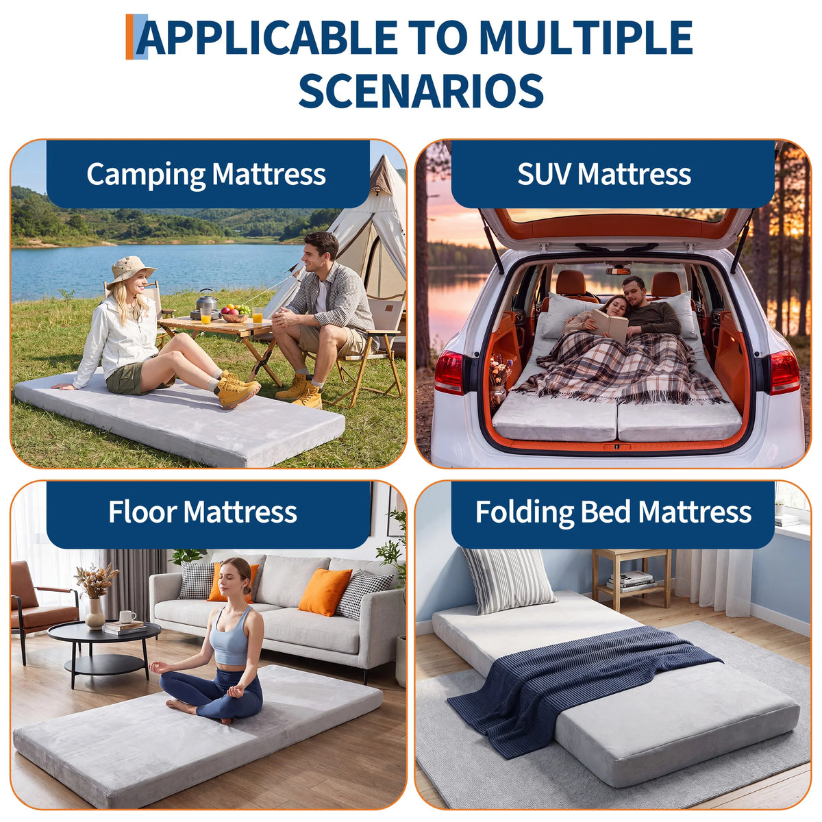 Portable Roll Up Memory Foam Camping Sleeping Pad for Travel