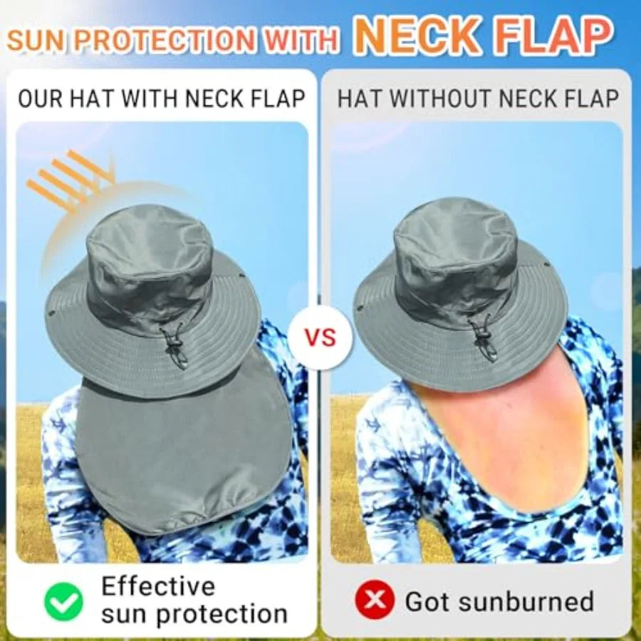 Upf 50+ Polyester Wide Brim Bucket Hat Sun Protection