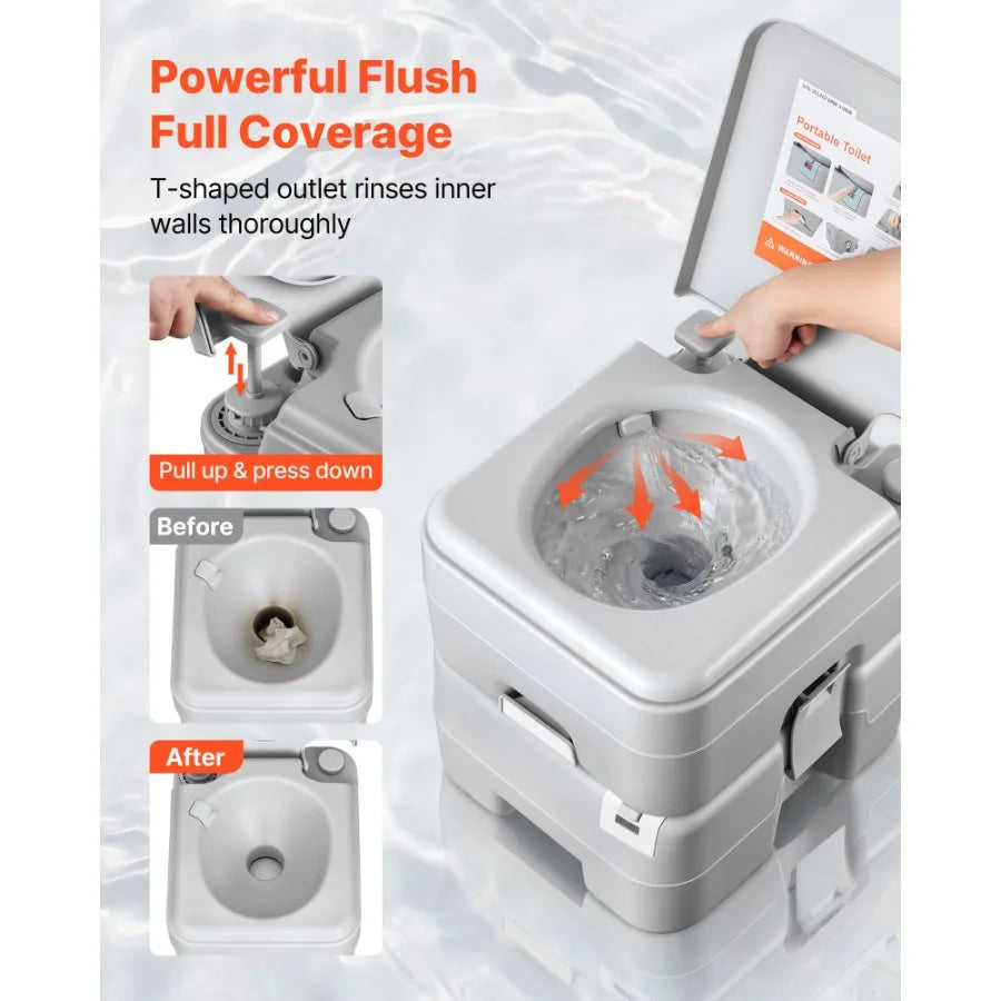 Portable Camping Toilet With Detachable Waste Tank For Outdoor Travel
