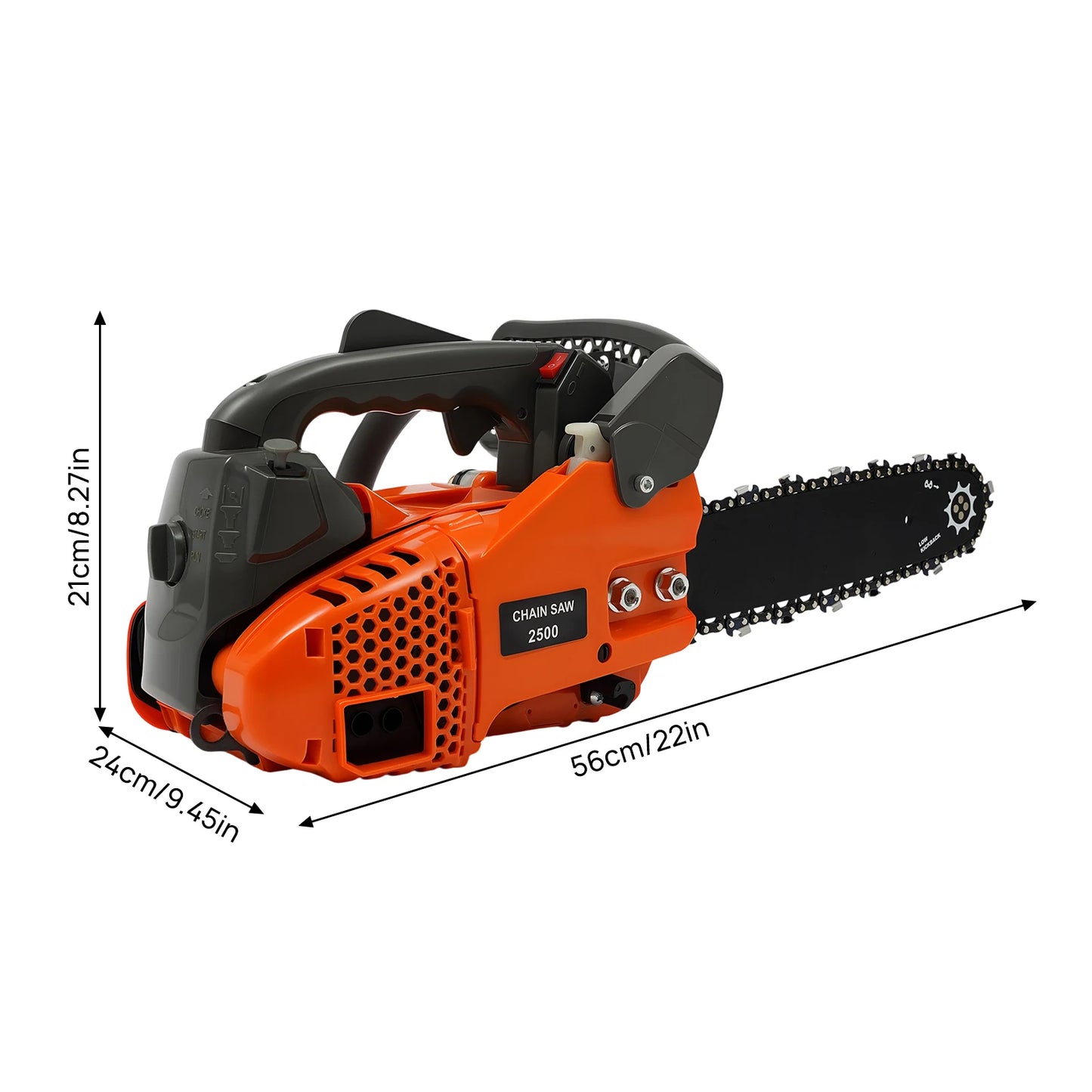Top Handle Chainsaw 25.4CC Gasoline Chainsaw 2-Stroke Engine Chainsaw Woodworking Tools for Professional Logging Wood Cutting
