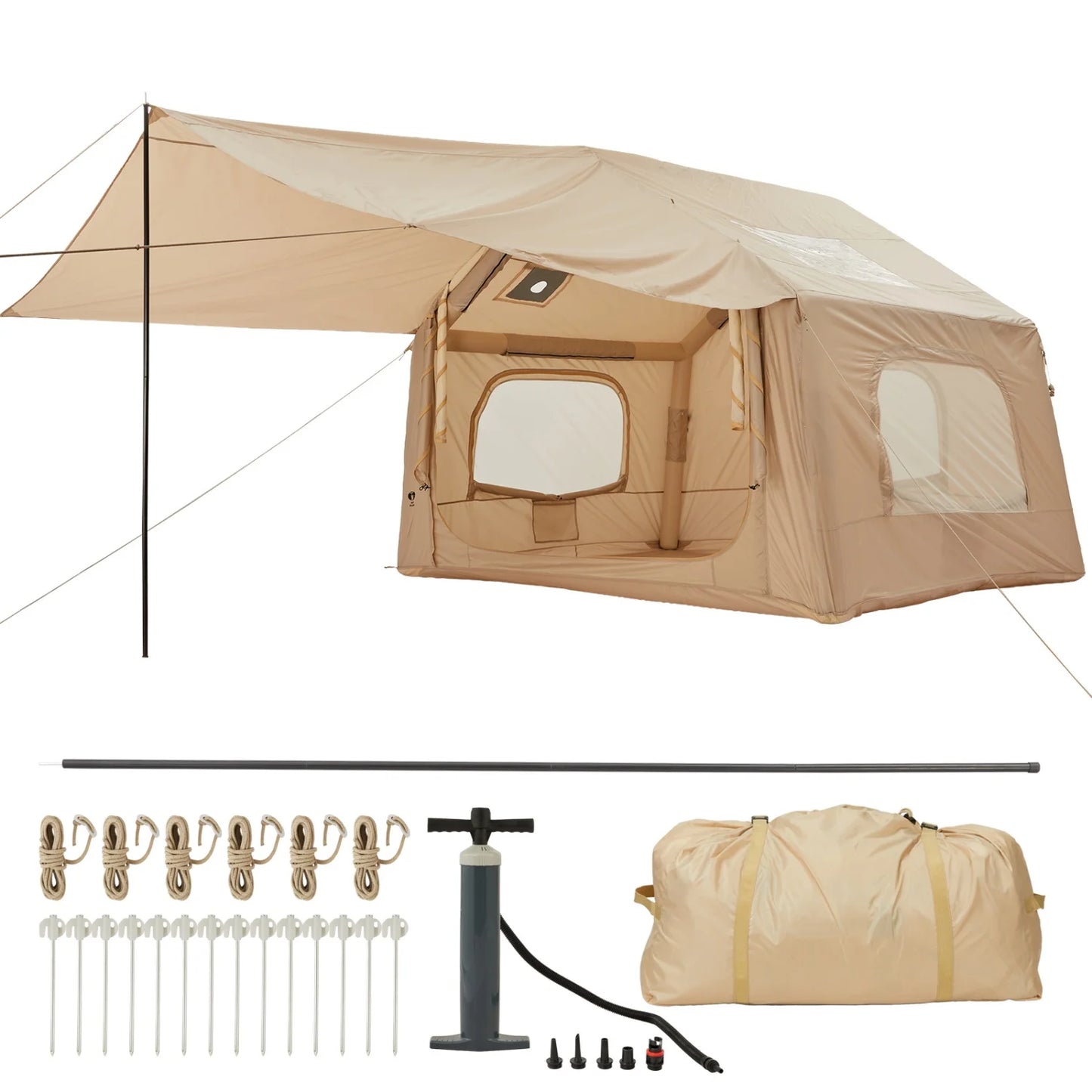 HiMISS Quick Setup Inflatable Camping Tent With Skylight And Canopy