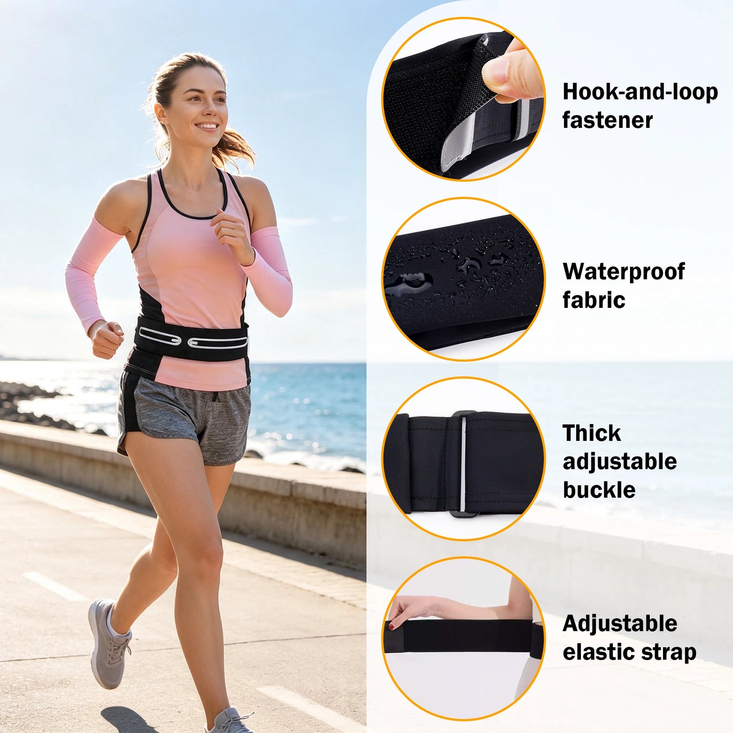Outdoor Sports Waist Bag And Upf 50 Breathable Arm Sleeves