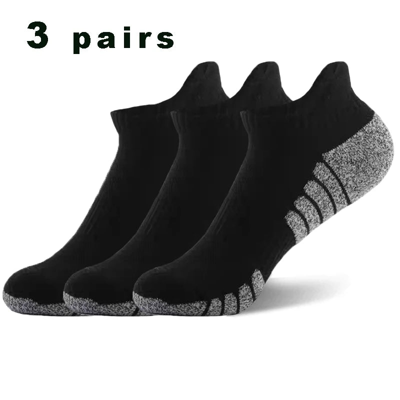 ZYCSNH 3 Pair Cotton Ankle Socks Professional Athletic Performance Hosiery