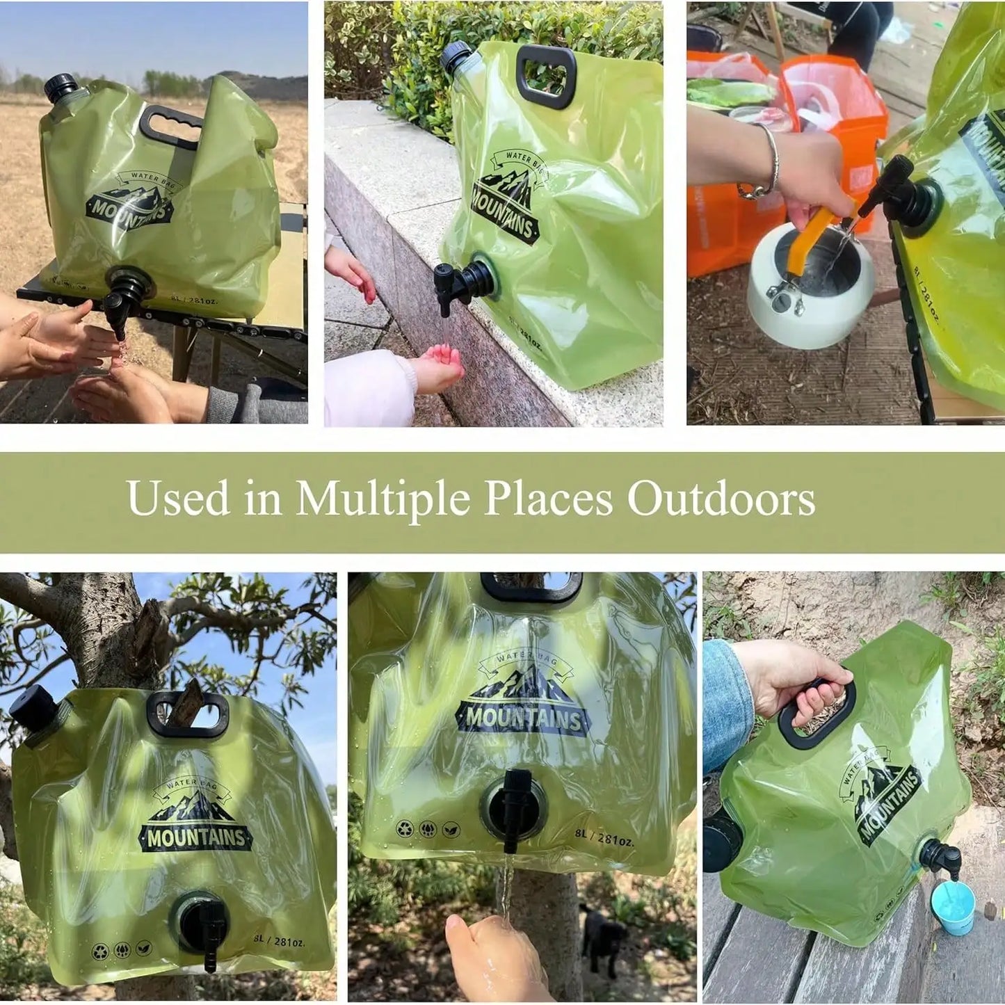 Collapsible Camping Water Jug Set With Spout For Hiking