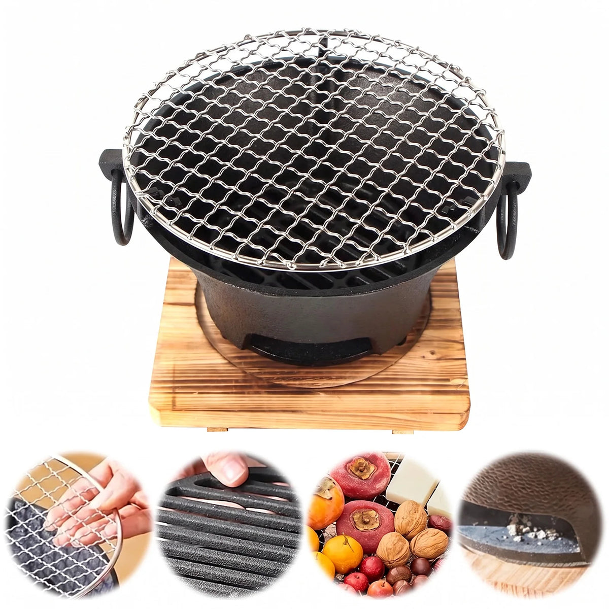 Atuotin Stainless Steel Charcoal Barbecue Grill Tabletop Pit Outdoor Camping