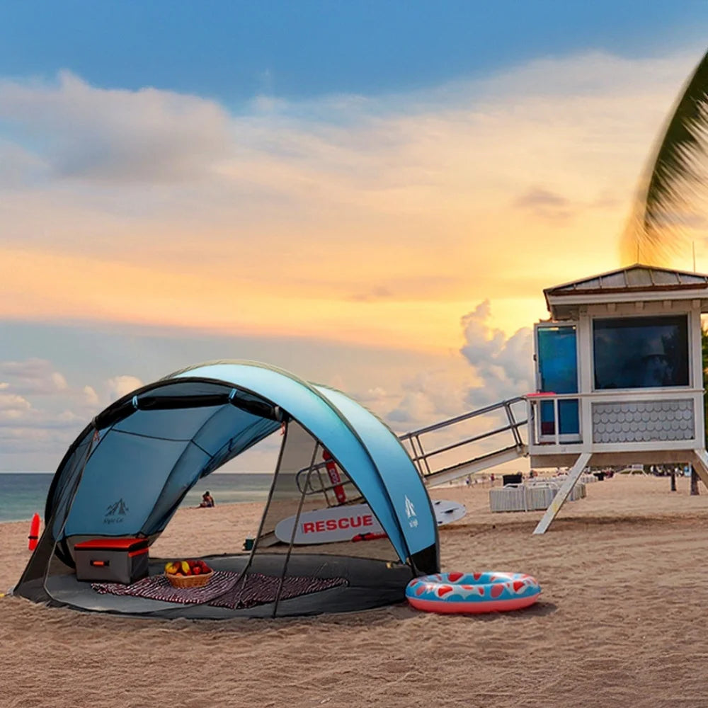 Night Cat Pop-up Beach Tent: Large Sun Shade Shelter for 2-4 Persons Picnic Sport Activities