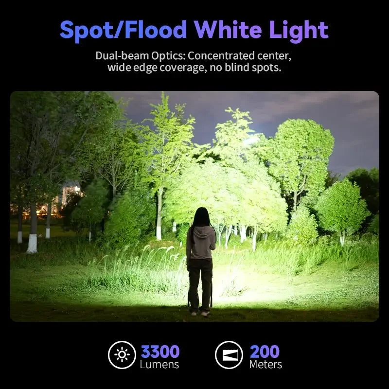 Sofirn SR23 Rechargeable UV Flashlight With Dual Switch Magnetic Tailcap