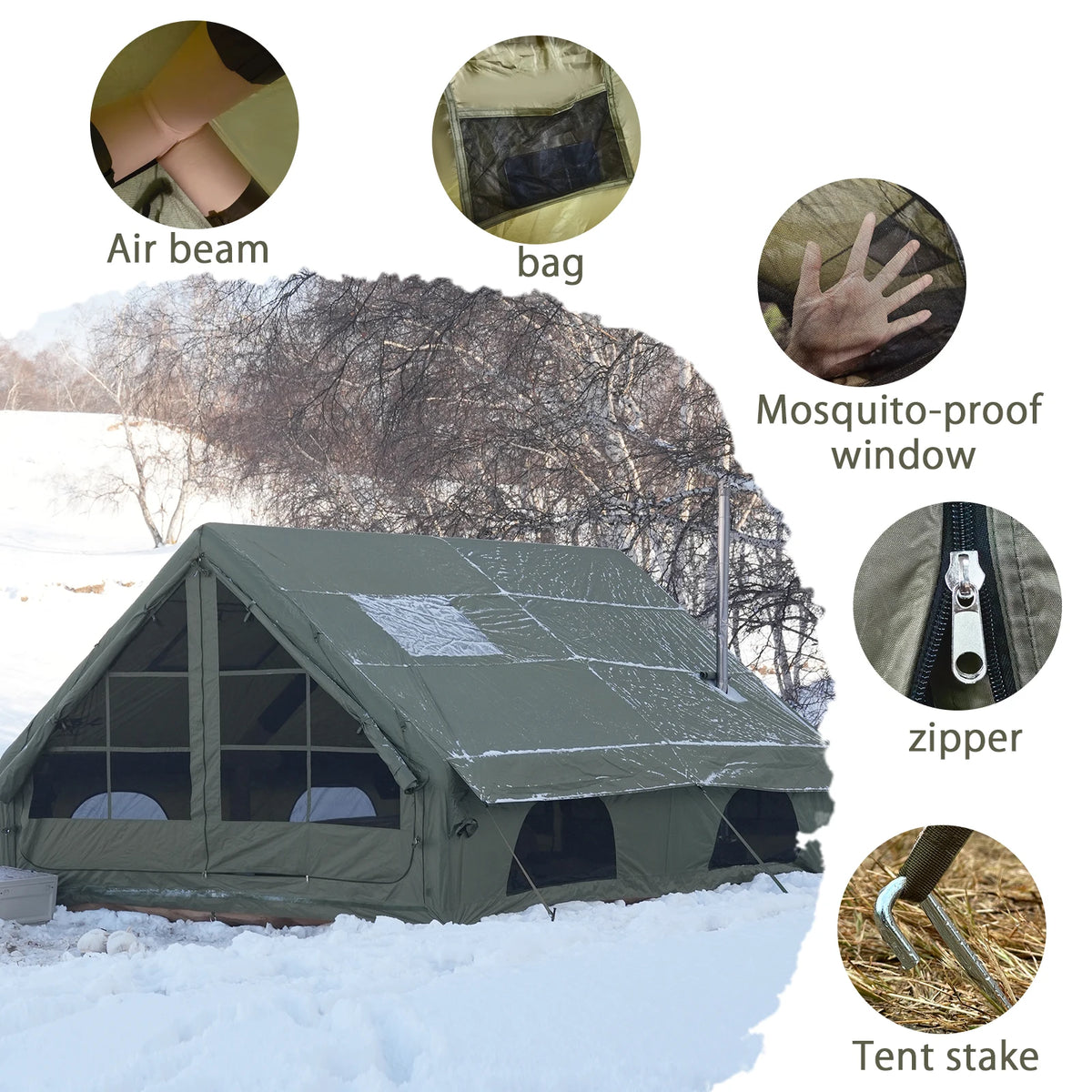 Pakicetus Weather Resistant Inflatable Glamping Tent