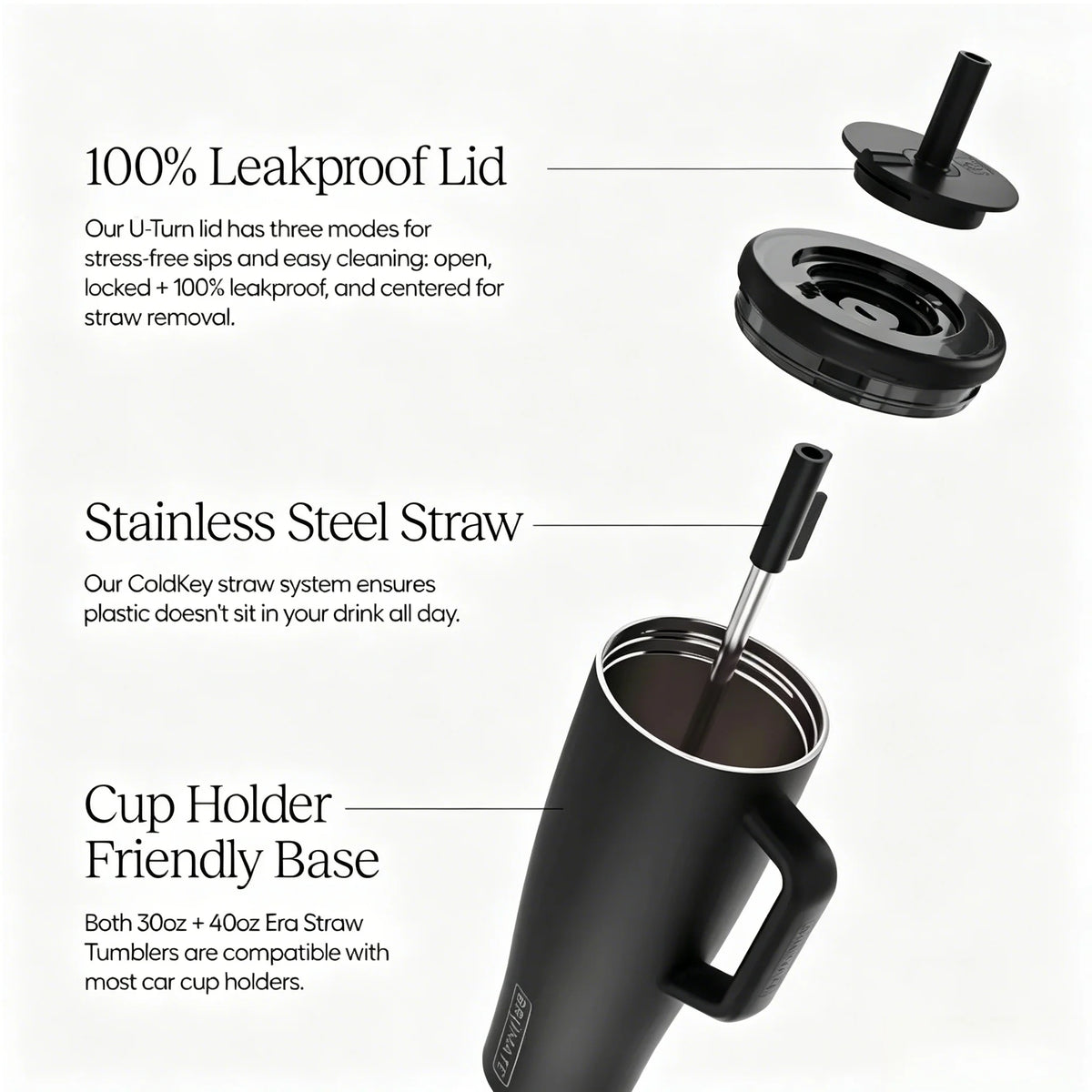BruMate Insulated Stainless Steel Travel Tumbler With Straw