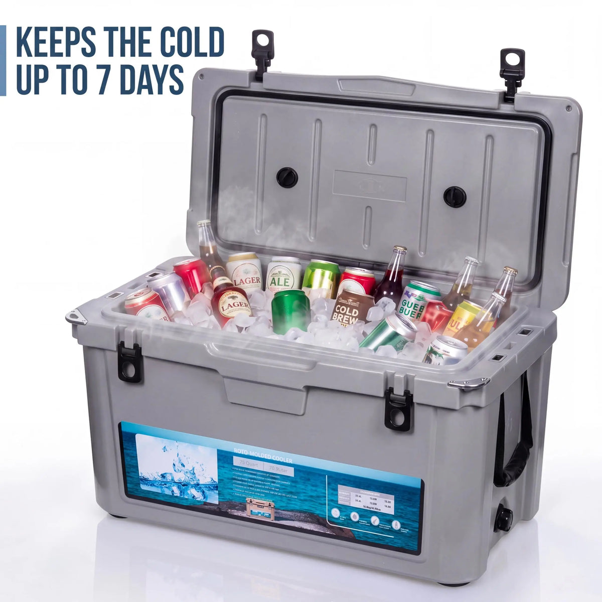 Extra Thick Insulated Portable Camping Cooler With Extended Ice Retention